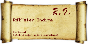 Rösler Indira névjegykártya